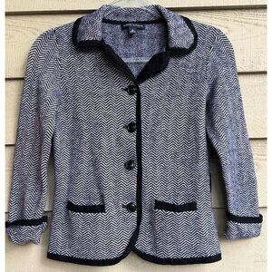 Vintage Banana Republic Merino Wool Herringbone Knit Blazer Sweater M